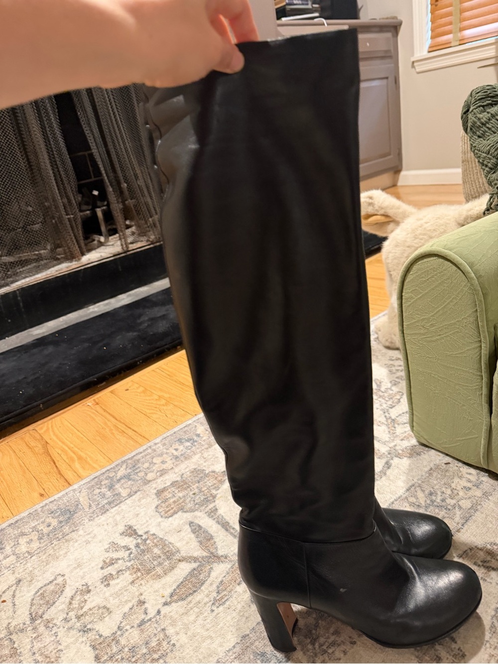 PRADA leather black women’s heeled boots